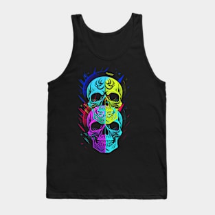 Colorful abstract Skulls Tank Top